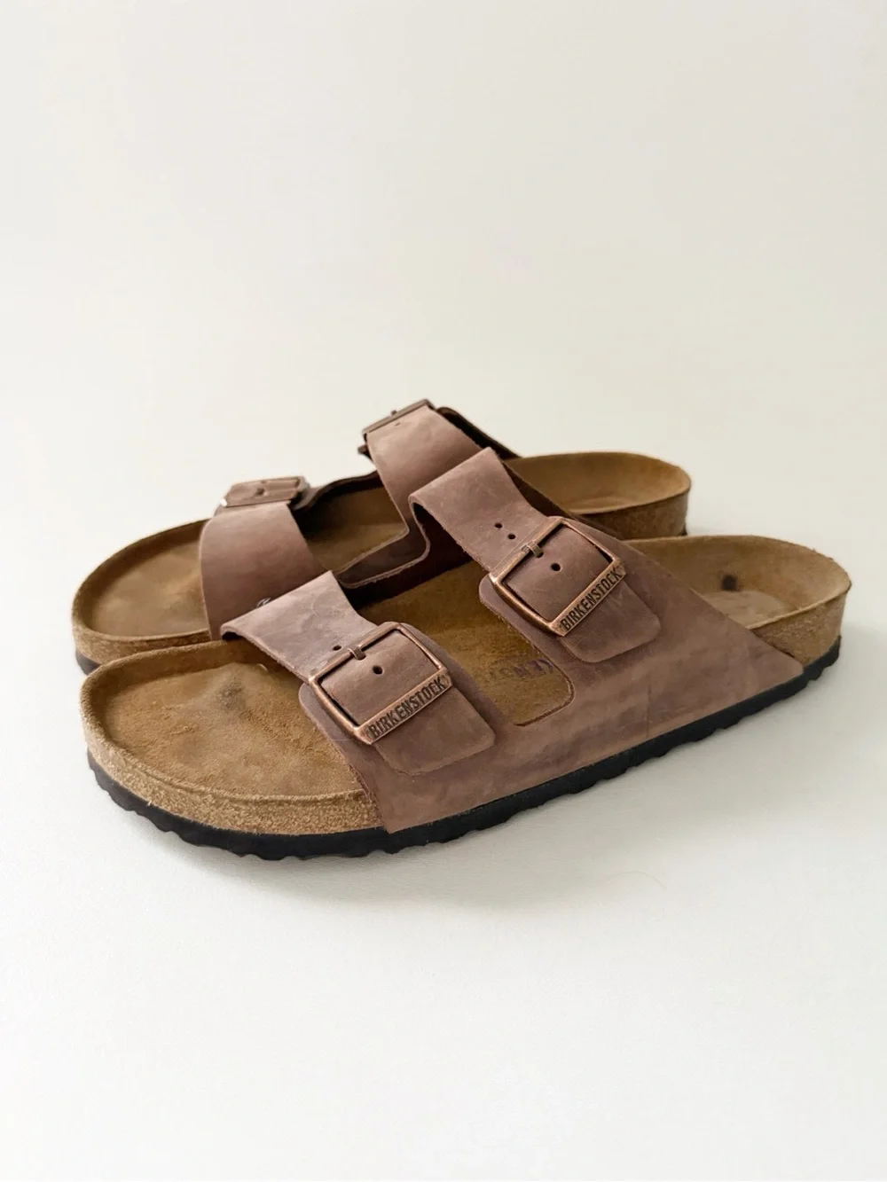 Birkenstock Arizona Sandal Mule US 11 EU 44 Two Strap Habana Oiled Leather